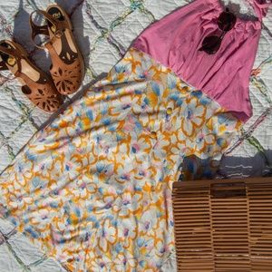 60s Upcycled Floral Halter Dress